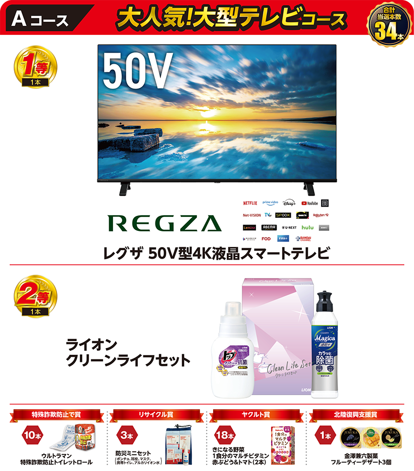 Aコース 大人気！大型テレビコース